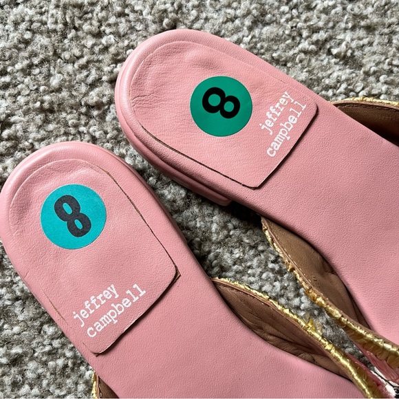NWT Jeffrey Campbell Mitzy Slide Gold Pink 8 - Picture 9 of 11